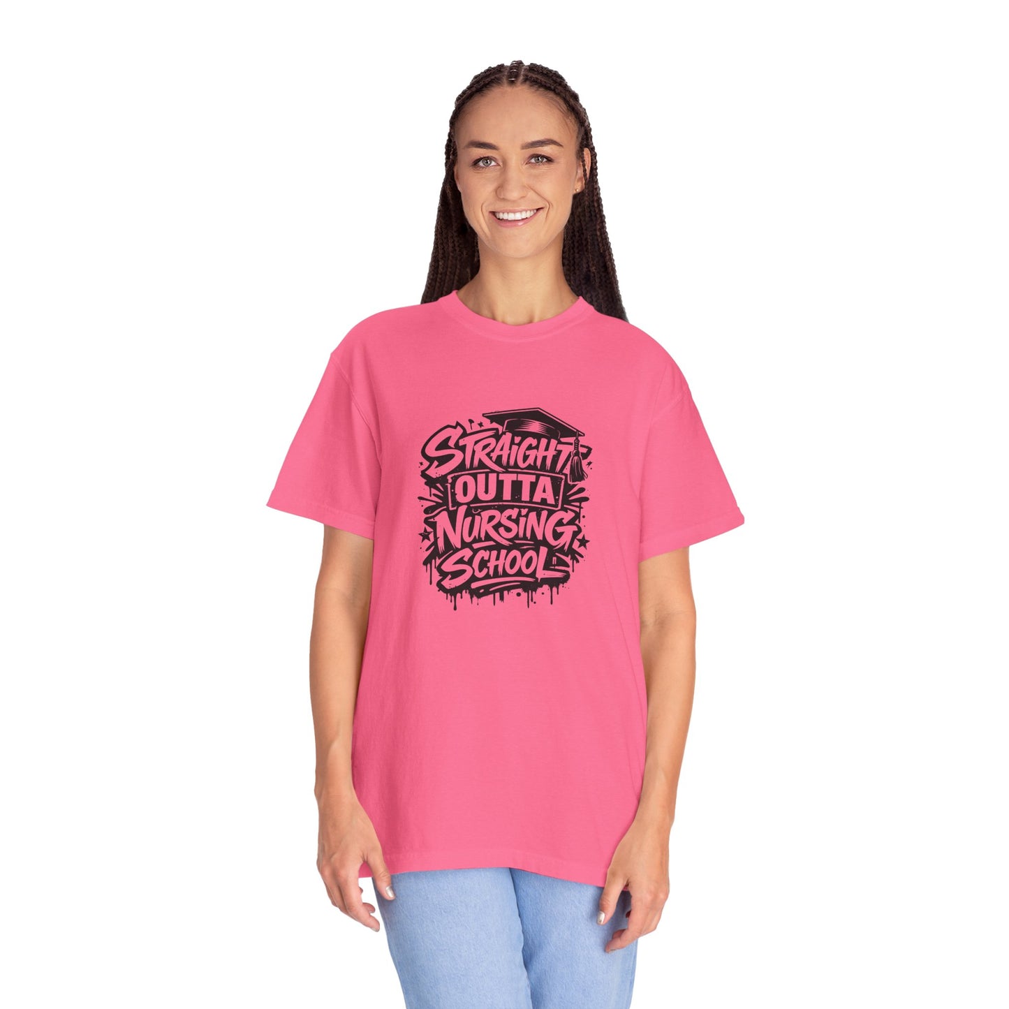 Straight Outta Nursing School T-shirt | Nursing Graduate Tee, Cap Graphic