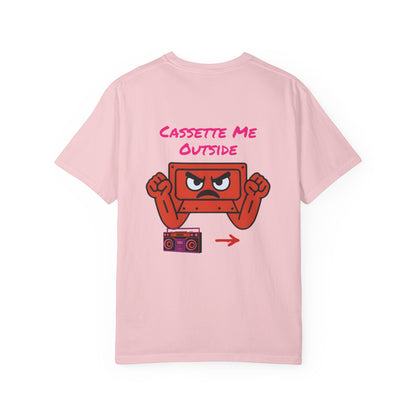 Cassette Me Outside T-shirt, Gen X Humor Tee, Vintage Music Lover Shirt, Retro 80s Graphic Top, Unisex Garment-Dyed Tee, Cassette Tape Shirt