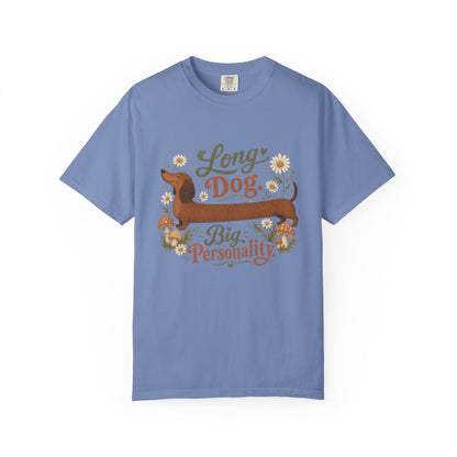 Long Dog Big Personality Dachshund T-shirt | Cute Sausage Dog Floral Design