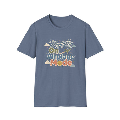Mentally On Airplane Mode T-Shirt | Travel Plane Graphic