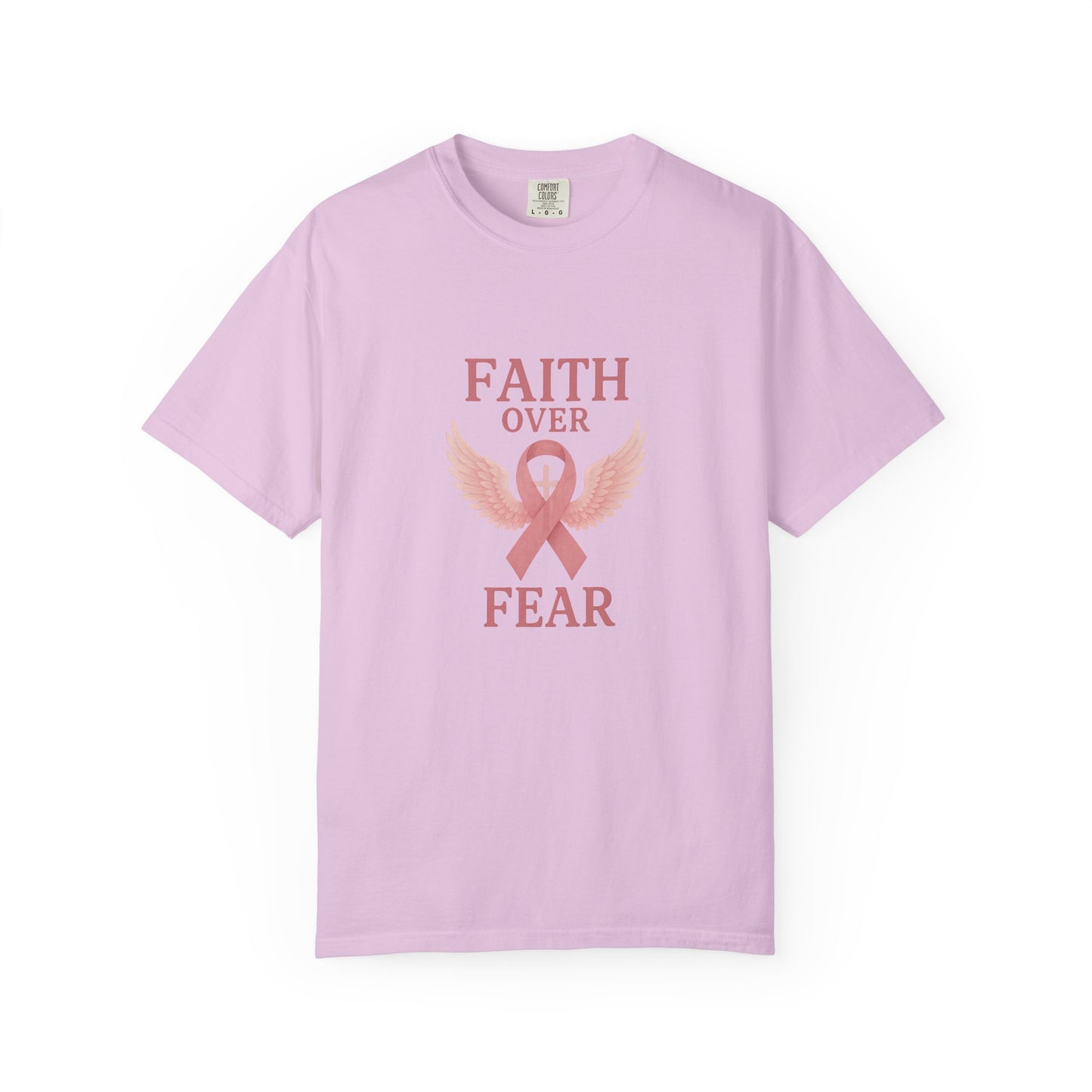 Faith Over Fear Unisex T-Shirt, Inspirational Shirt, Breast Cancer Awareness Tee, Gift for Support, Everyday Casual Wear