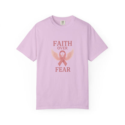 Faith Over Fear Unisex T-Shirt, Inspirational Shirt, Breast Cancer Awareness Tee, Gift for Support, Everyday Casual Wear