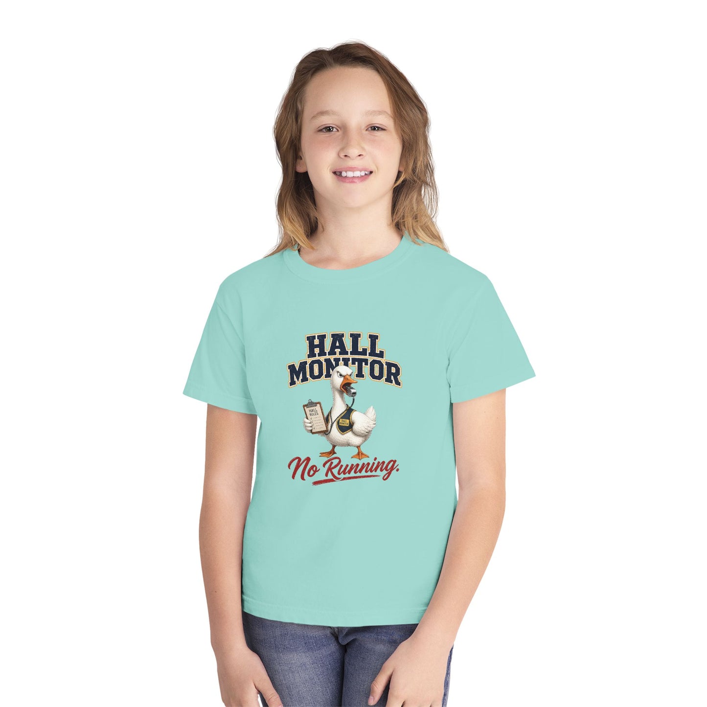 Hall Monitor Goose No Running Tee | Kids school safety shirt