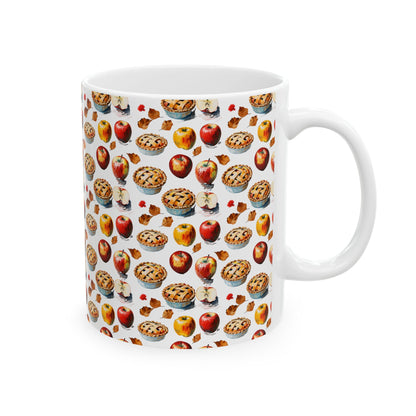 Autumn Pie Ceramic Mug - Cozy Fall Design, Perfect for Hot Cocoa, Thanksgiving Gifts, Kitchen Decor, Seasonal Drinking