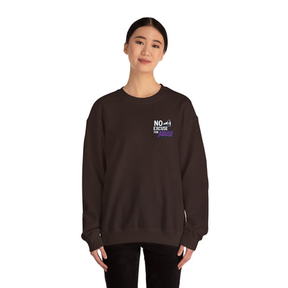 Awareness Sweatshirt - Unisex Heavy Blend™ Crewneck Sweatshirt, Domestic Violence Support Jumper, No Excuse For Abuse