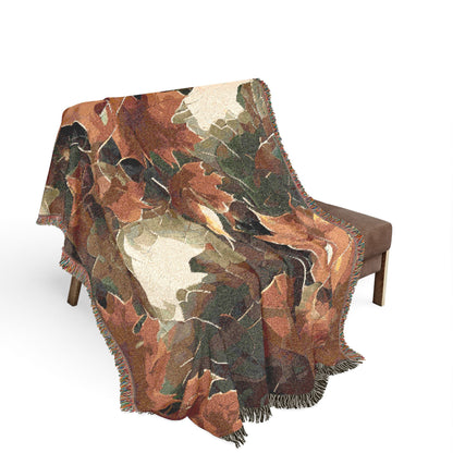 Cozy Artistic Woven Blanket - Floral & Abstract Home Decor, Great for Gift, Sofa, Bed, Fall Decor, Warm Throw