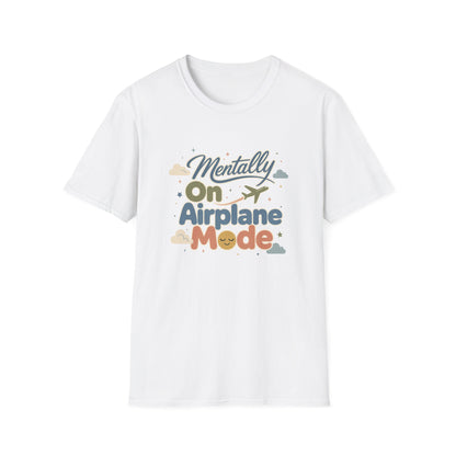 Mentally On Airplane Mode T-Shirt | Travel Plane Graphic