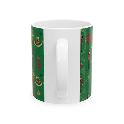 Nutcracker Pattern Mug | Christmas Ceramic Mug, 11oz or 15oz