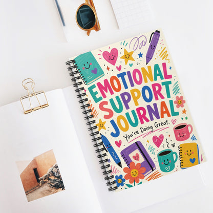 Emotional Support Journal Spiral Notebook | Cute Positive Mental Health