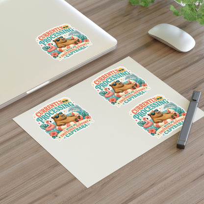 Currently Processing Capybara Sticker Sheet | Cute Relaxing Animal Stickers