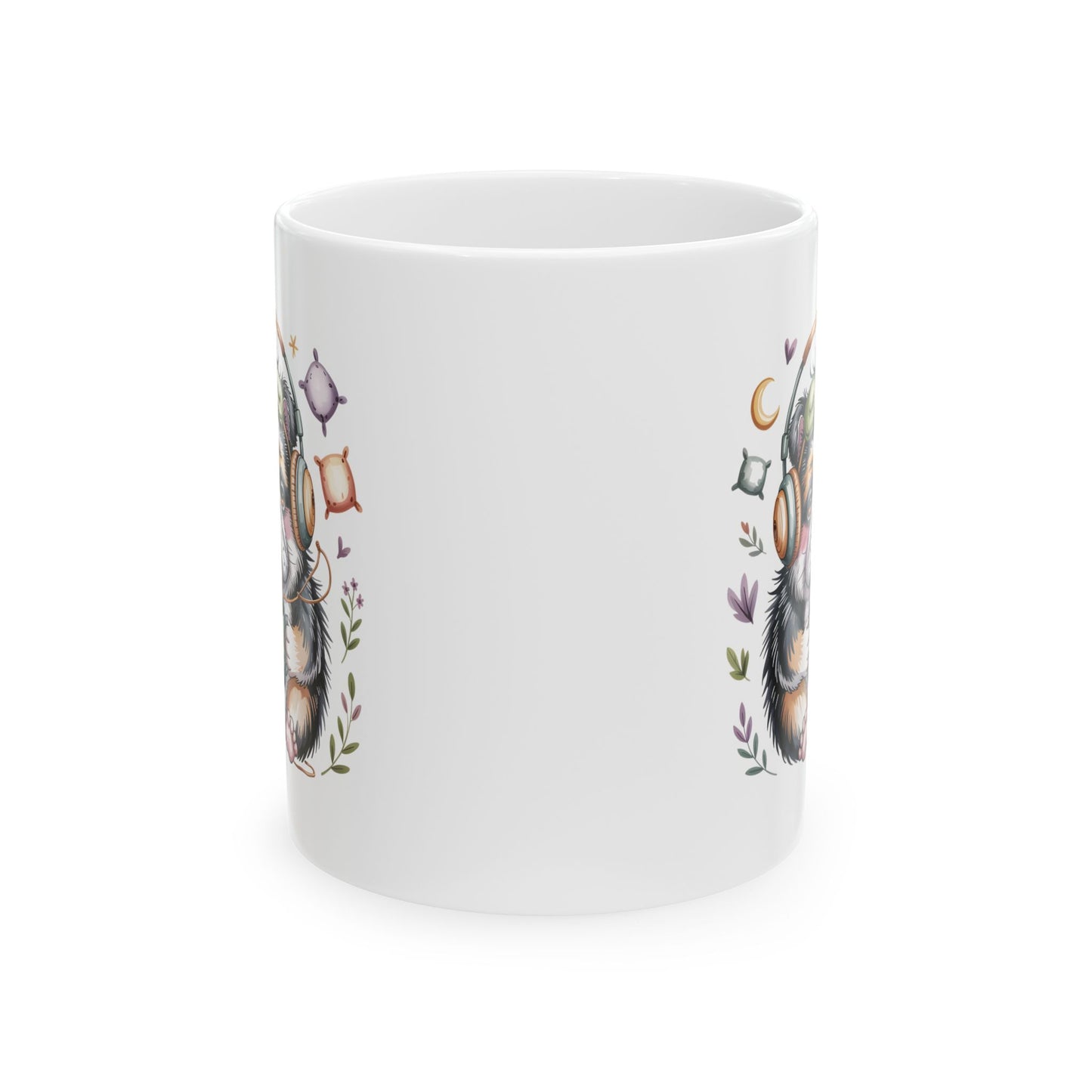 Sleepy Bulldog with Moon and Stars Mug | Ceramic Coffee Tea Cup