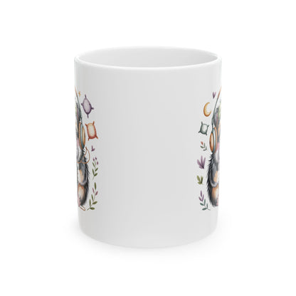 Sleepy Bulldog with Moon and Stars Mug | Ceramic Coffee Tea Cup
