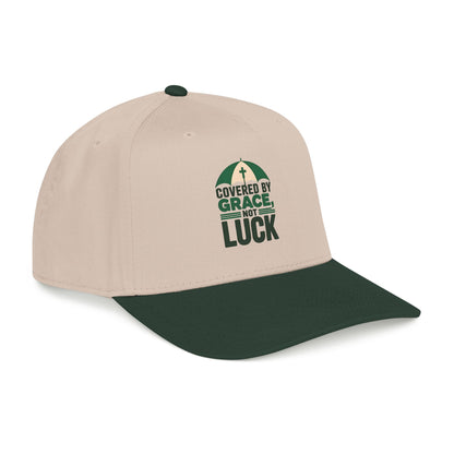Covered by Grace Not Luck baseball cap | Christian faith hat
