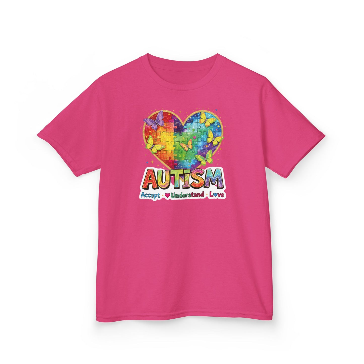 Autism Puzzle Heart Kids Tee | Accept Understand Love