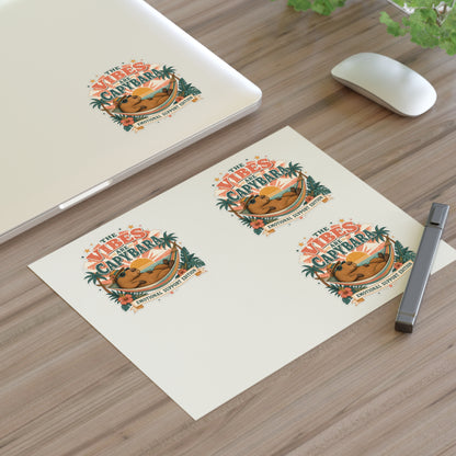 The Vibes Are Capybara sticker sheet | Cute capybara, tropical design