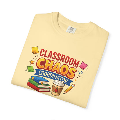 Classroom Chaos Coordinator T-shirt | Teacher Coffee Books Pencil