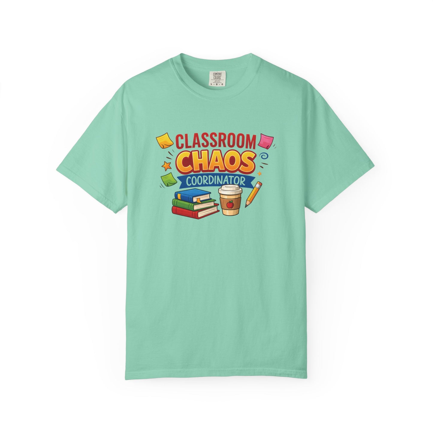 Classroom Chaos Coordinator T-shirt | Teacher Coffee Books Pencil