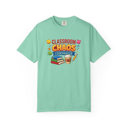Classroom Chaos Coordinator T-shirt | Teacher Coffee Books Pencil