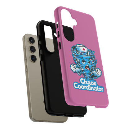 Chaos Coordinator Phone Case, Fun Nurse Gift, Tough Cases for Healthcare Heroes, Unique Cell Phone Cover, Funny Medical Humor/ Pink