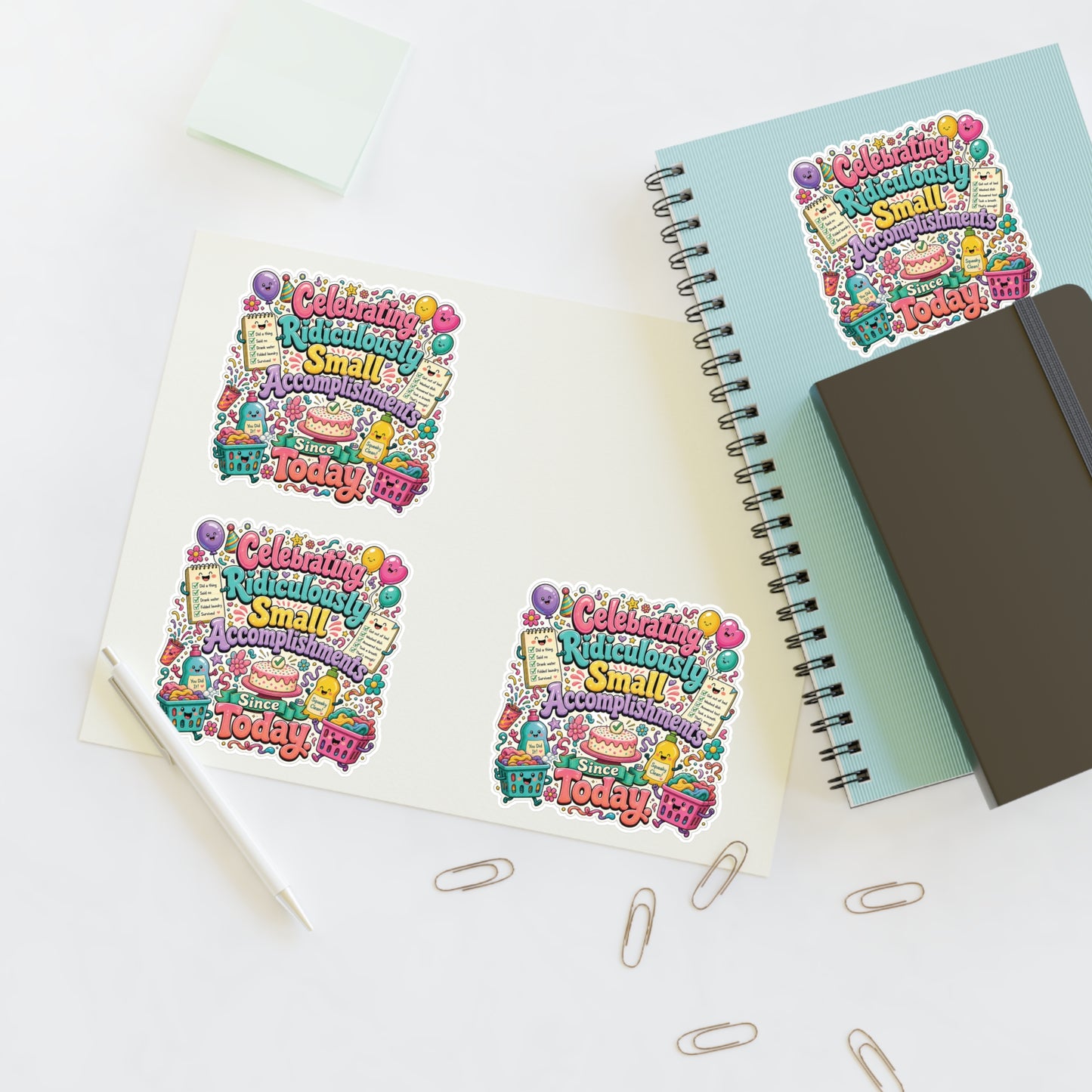 Celebrating Ridiculously Small Accomplishments Sticker Sheets | Cute Planner Stickers, Motivational Scrapbook Decals
