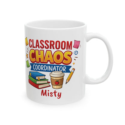 Classroom Chaos Teacher Mug | Coffee Pencil Books School Staff