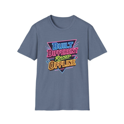 Built Different Raised Offline T-Shirt | Retro 80s Neon Graphic Tee