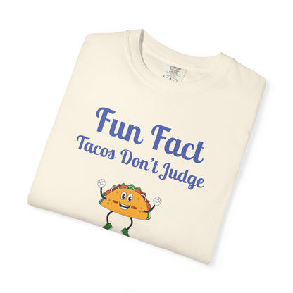 Fun Fact Taco Unisex Tee - Humorous Foodie Shirt, Gift for Taco Lovers, Casual Wear, Cute Graphic Tee