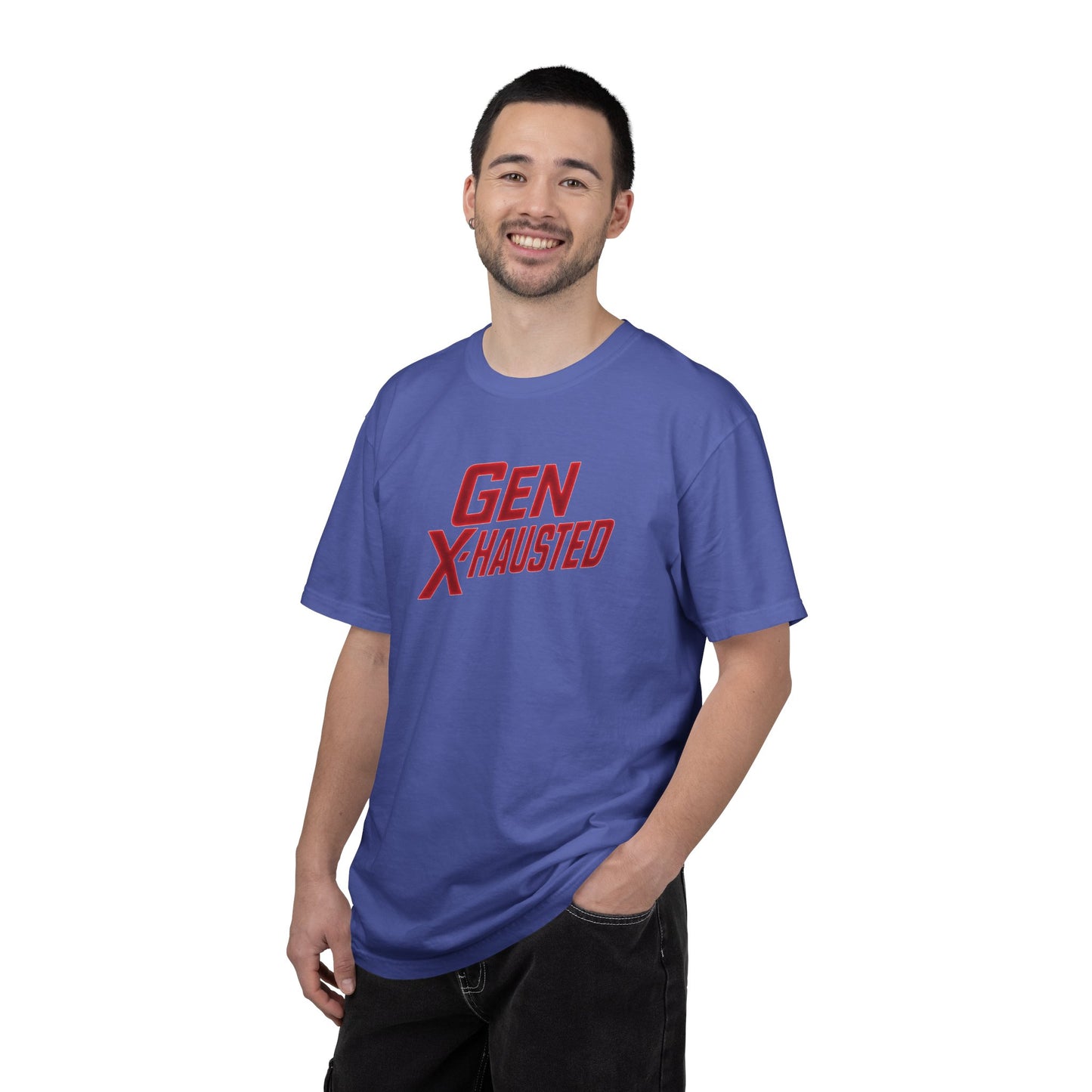 Gen X-Hausted Unisex T-shirt, Forgot Again Found Out Funny Tee, Gen X Humor Gift, Retro 80s 90s Shirt, Vintage Style Clothing