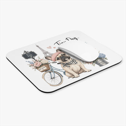 Tiny Dog Giant Opinions Mouse Pad | French Bulldog Paris Illustration