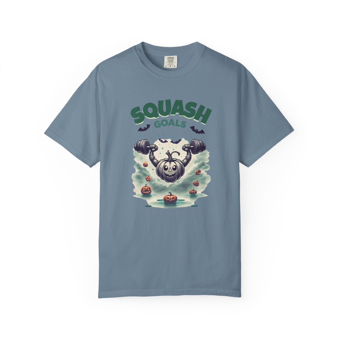 Halloween Fitness T-Shirt, Squash Goals Tee, Pumpkin Workout Shirt, Spooky Gym Wear, Fall Exercise Top, Unisex Apparel