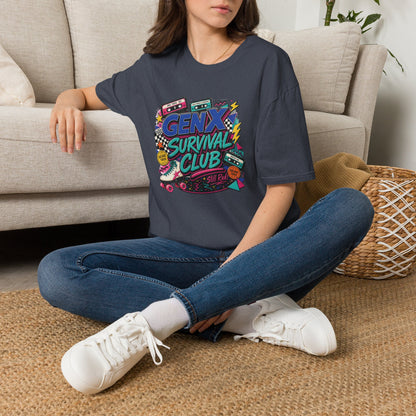 Gen X Survival Club T-Shirt | 80s Retro Cassette Graphic