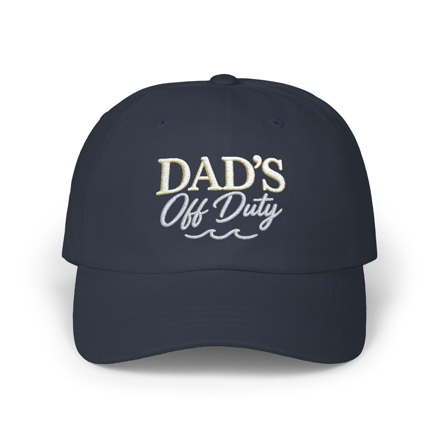 Dad's Off Duty Cap | Embroidered Dad Hat, White Classic Baseball Cap