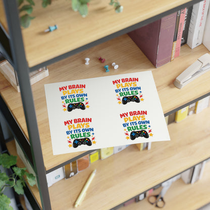 My Brain Plays By Its Own Rules Sticker Sheet | Autism Awareness Stickers