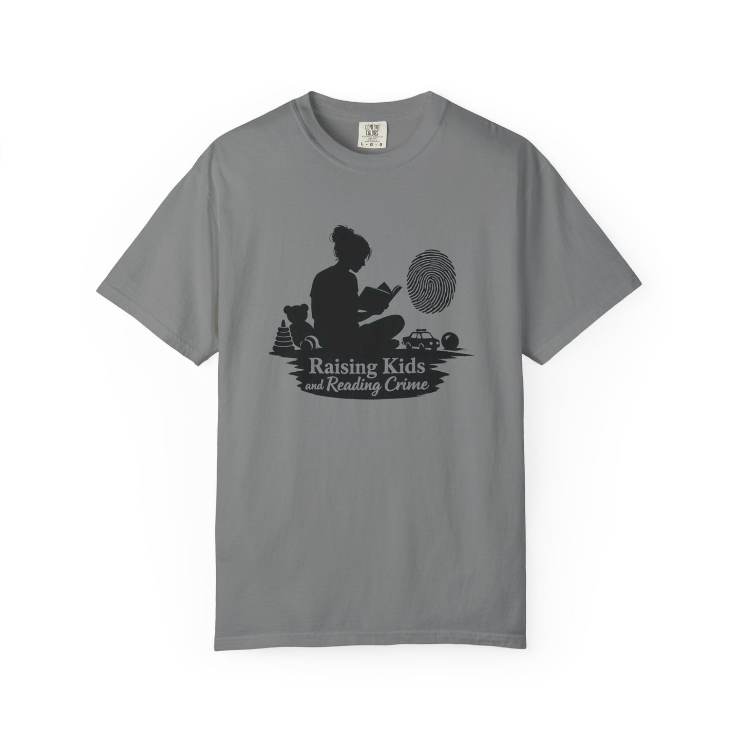 Raising Kids and Reading Crime T-shirt | Mom Reader Detective Design