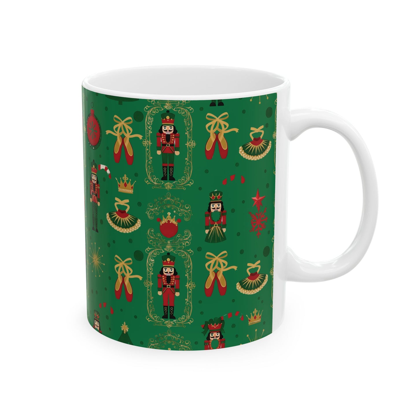 Nutcracker Pattern Mug | Christmas Ceramic Mug, 11oz or 15oz