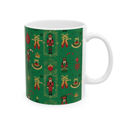 Nutcracker Pattern Mug | Christmas Ceramic Mug, 11oz or 15oz