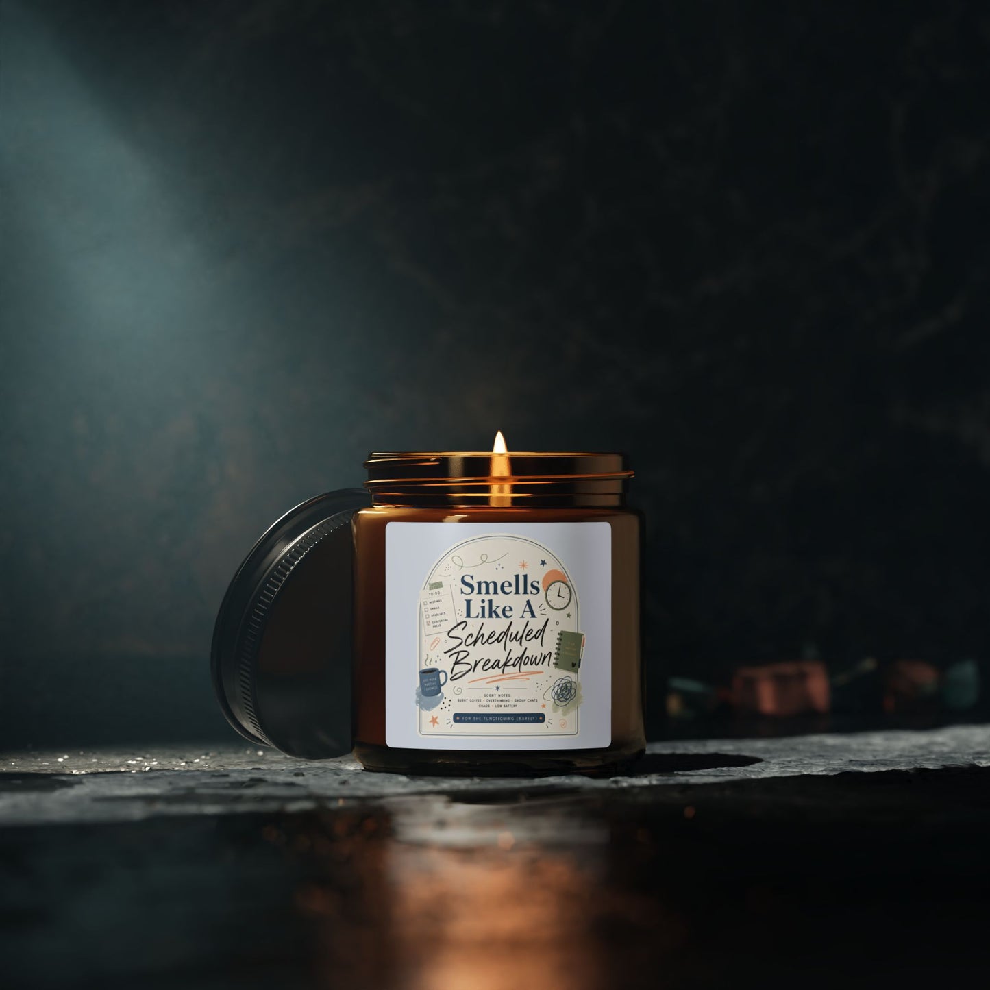 Smells Like A Scheduled Breakdown Candle | Amber Jar Soy Candle