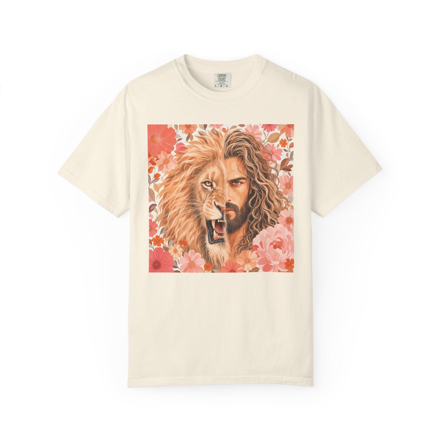 Jesus Lion of Judah split face portrait T-Shirt | Inspirational faith tee