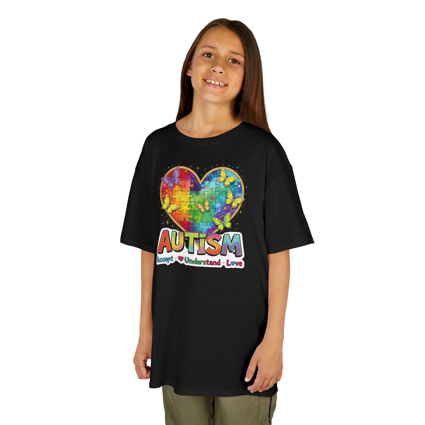 Autism Puzzle Heart Kids Tee | Accept Understand Love