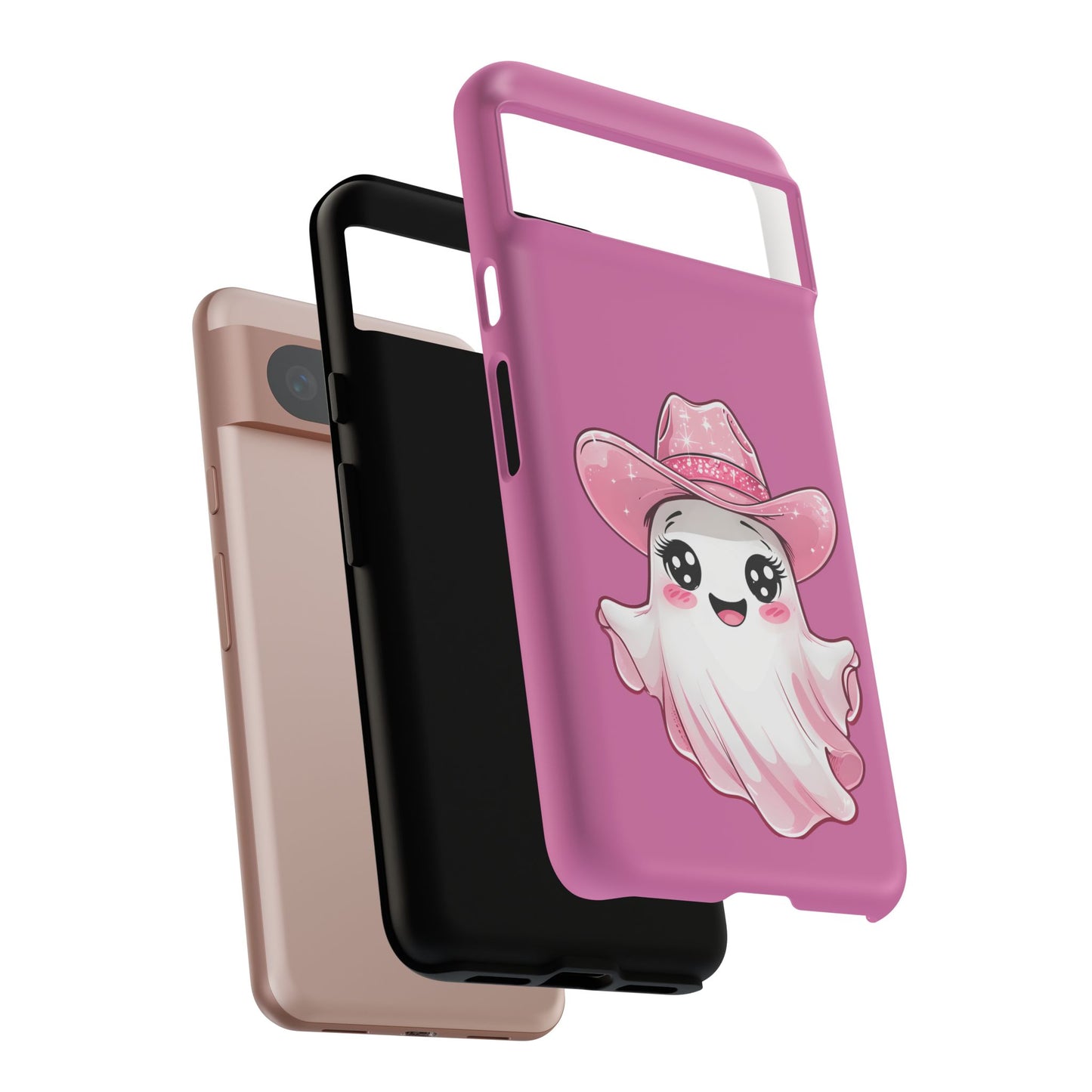 Cute Ghost Phone Case - Fun, Whimsical, Kawaii, Halloween, Gift Idea, Pink Ghost Design