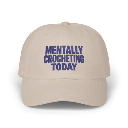 Mentally Crocheting Today Dad Cap | Embroidered Crochet Hat