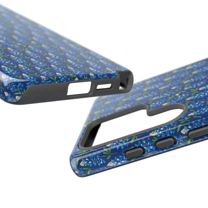 Phone Case, Texas Bluebonnet Tough Case, Navy Floral Phone Cover, Protective iPhone Case, Samsung Galaxy Case, Texas Wildflower Gift