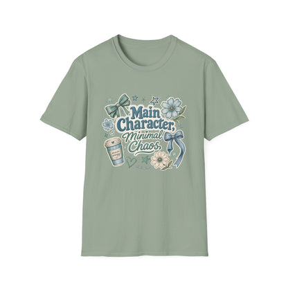 Main Character Minimal Chaos T-Shirt | Floral Bows Stars Design