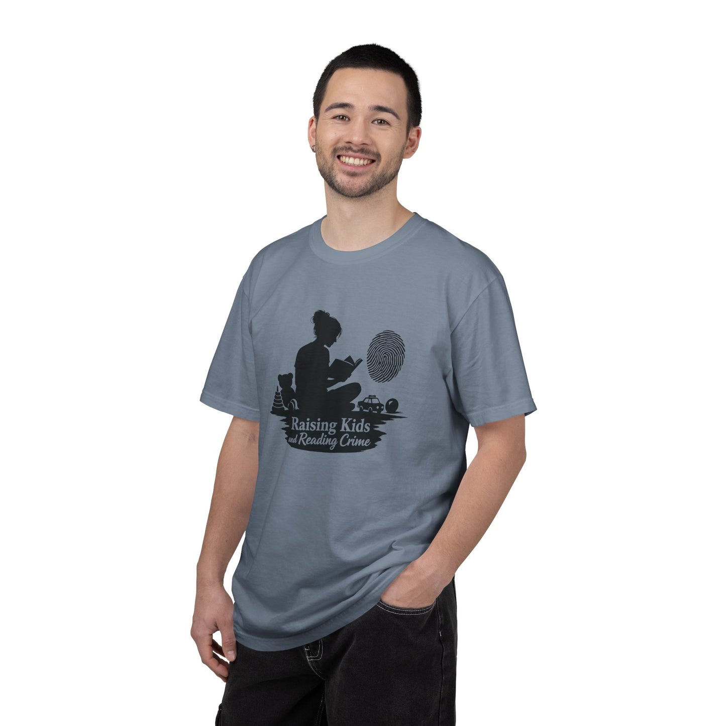 Raising Kids and Reading Crime T-shirt | Mom Reader Detective Design