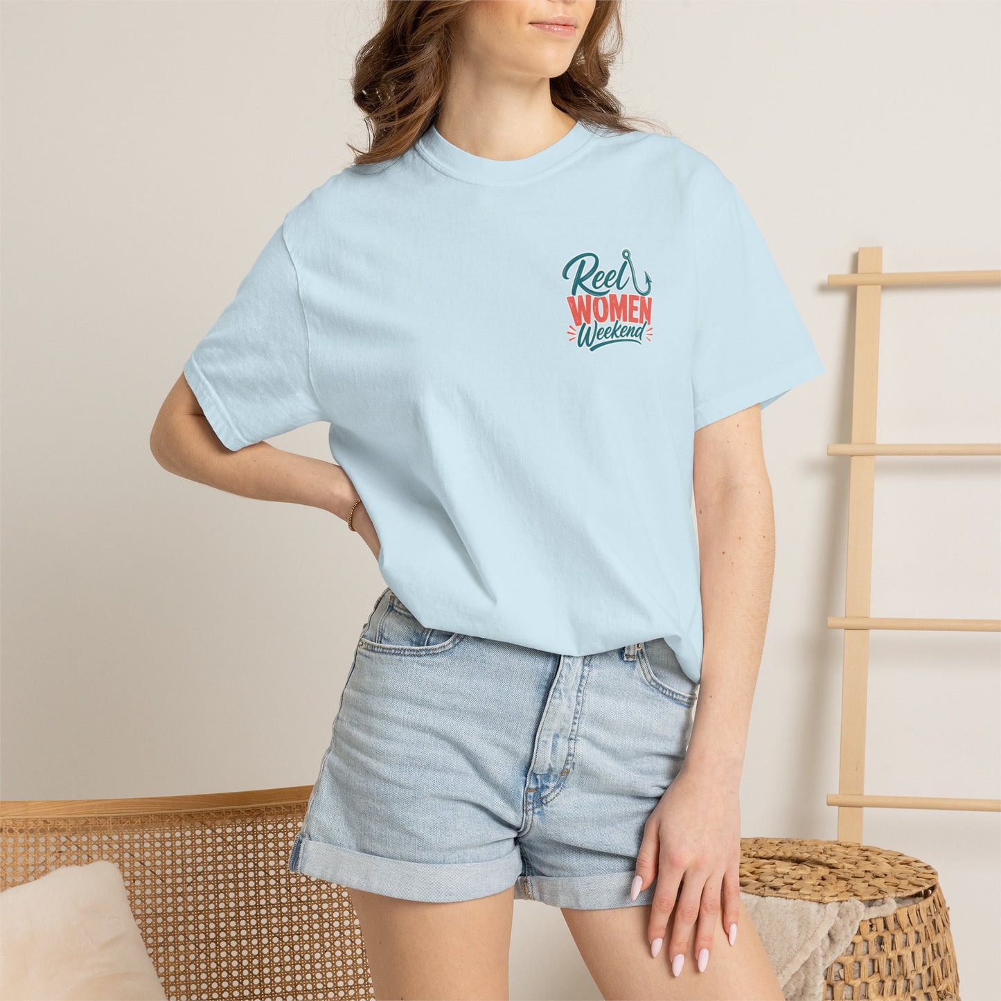 Reel Women Weekend T-shirt | Fishing Hook Typography Tee