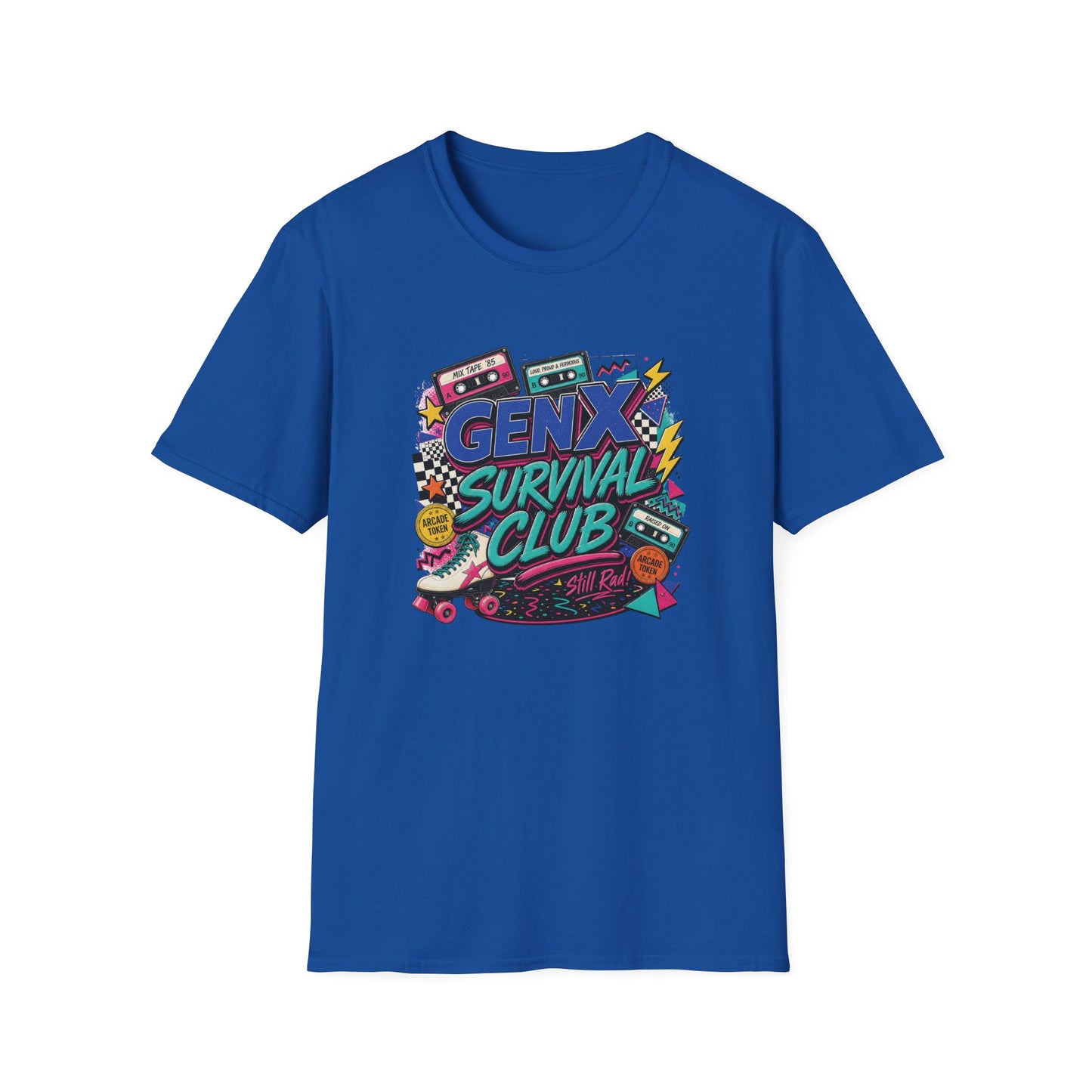 Gen X Survival Club T-Shirt | 80s Retro Cassette Graphic