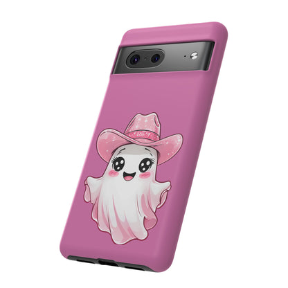 Cute Ghost Phone Case - Fun, Whimsical, Kawaii, Halloween, Gift Idea, Pink Ghost Design