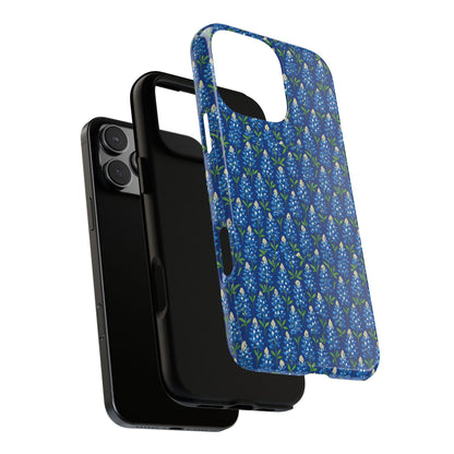 Phone Case, Texas Bluebonnet Tough Case, Navy Floral Phone Cover, Protective iPhone Case, Samsung Galaxy Case, Texas Wildflower Gift