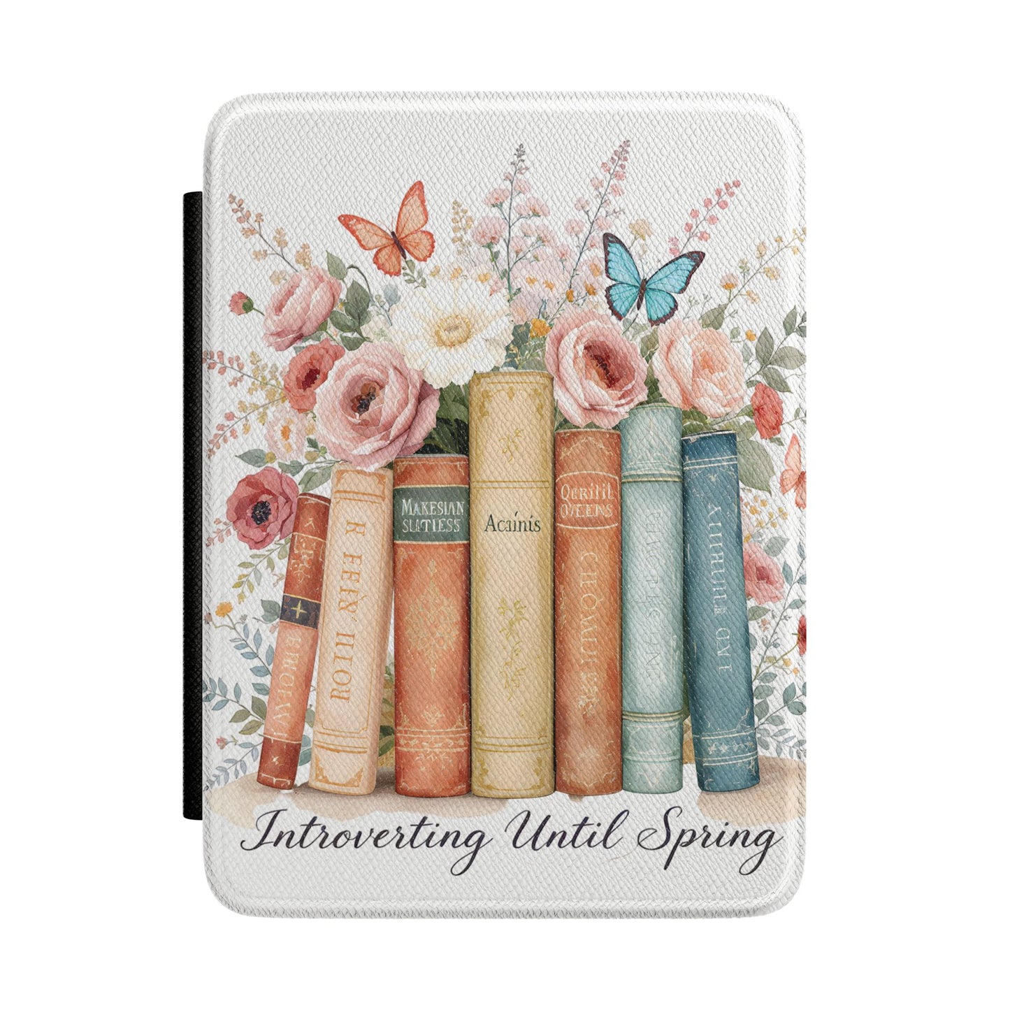 Introverting Until Spring Kindle Case | Floral Books, Butterflies