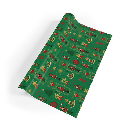 Nutcracker and Ornaments Christmas Wrapping Paper Roll | Holiday Gift Wrap